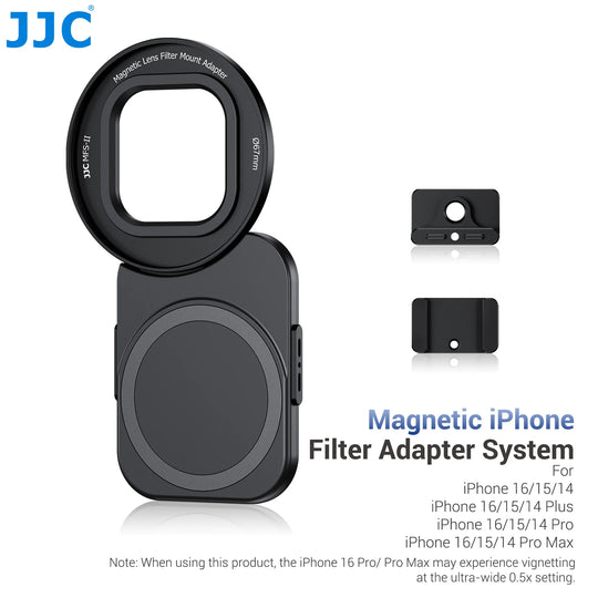 Cold Shoe Mount & Lens Filter Ring for iPhone 16/15/14 Pro/Pro Max