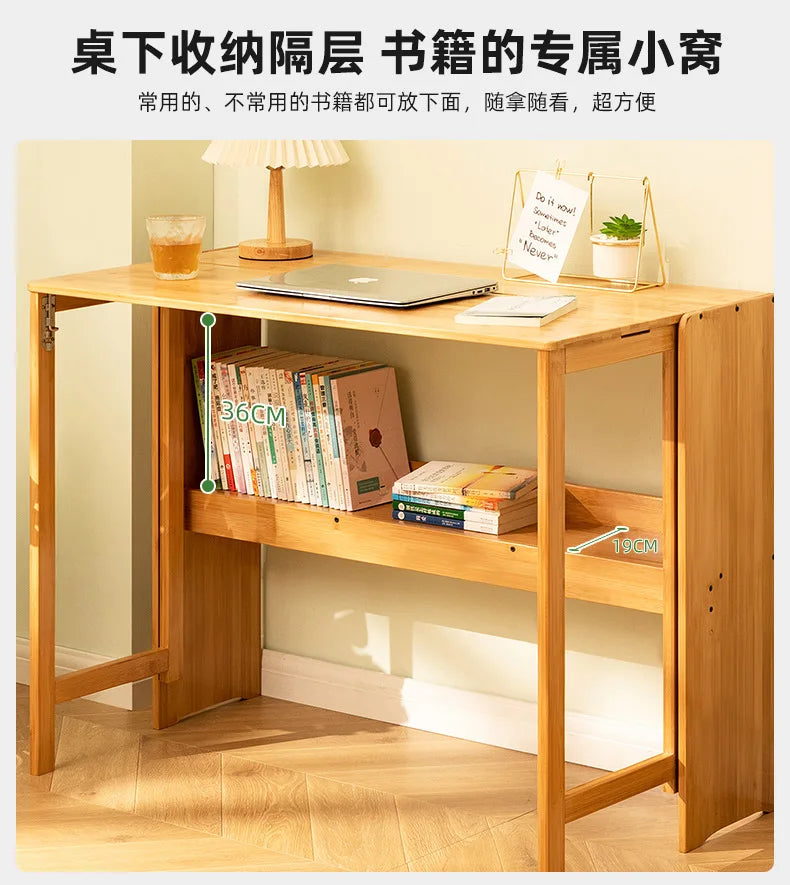 Folding Desk Computer Table Office Desk Student Home Small Desktop Solid Wood Bedroom Bedside Writing Workstation