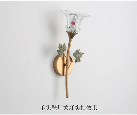 American Wall Lamp - Modern Minimalist & French Rustic Floral Design for Living Room/Bedroom Headboard