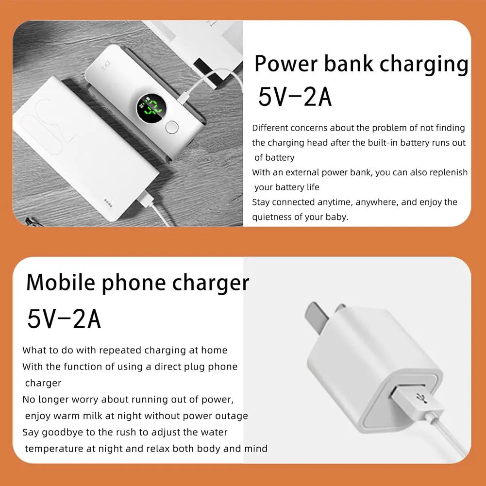 Cordless Milk Warmer with Temperature Control Baby Bottle Warmer Travel Warmer for Comfortable Baby Feeding On The Go