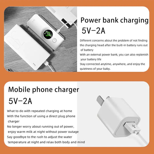 Cordless Milk Warmer with Temperature Control Baby Bottle Warmer Travel Warmer for Comfortable Baby Feeding On The Go