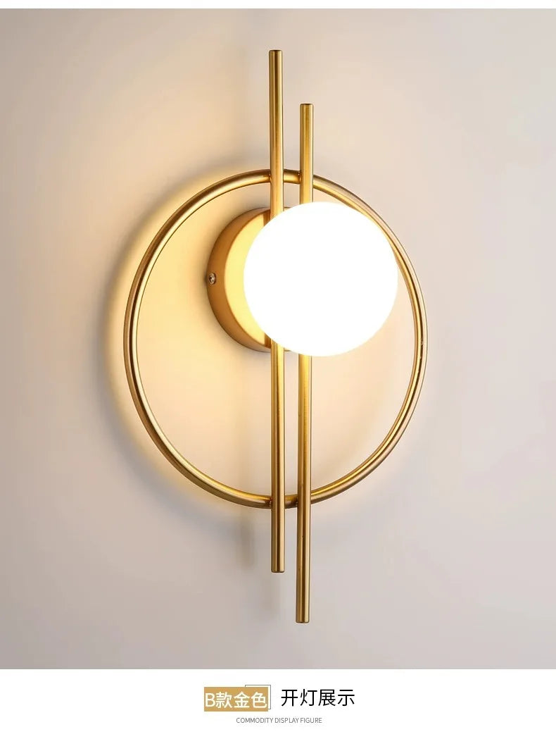 Minimalist postmodern wall lamp creative personality living room bedroom bedside Nordic modern minimalist long aisle lamp