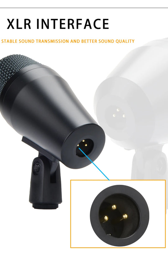 914 drum microphone, windproof cotton heart-shaped tubular condenser microphone, for live performances and studio recording