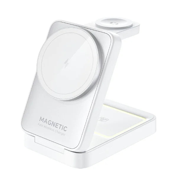 Foldable 3 In 1 Magnetic Wireless Charger Stand For Magsafe iPhone 16 15 14 13 12 iWatch 6 7 8 Airpods Pro Fast Charging Station