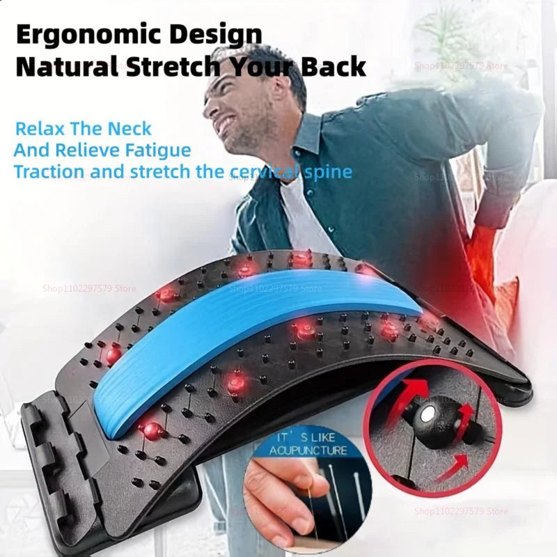Back Stretcher Multi-Level Adjustable Massager Waist Neck Fitness Lumbar Cervical Spine Cervical Spine Support Massager