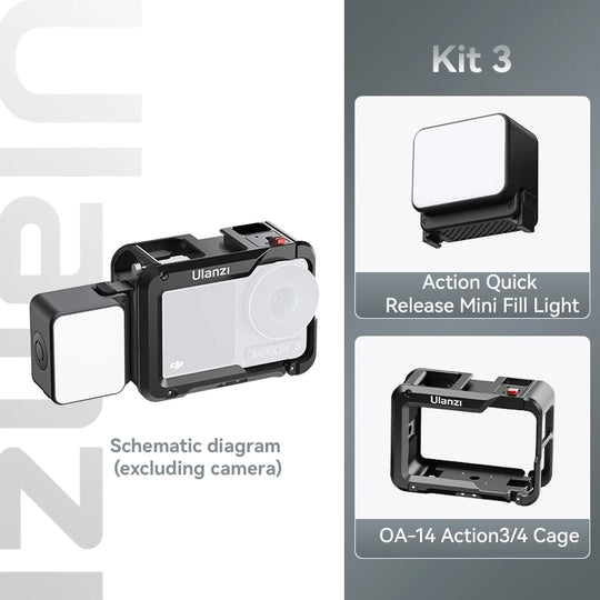 Ulanzi LM18 Led Video Fill Light IPX5 Waterproof  Magnetic 5600K for DJI Osmo Action 5/4/3 & Pocket 3 Action Camera Accessories