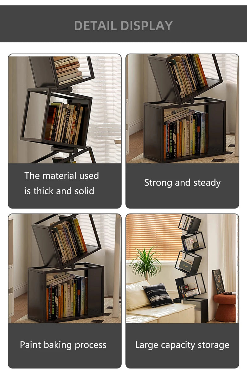 5-Layer Foldable Grid Bookshelf
