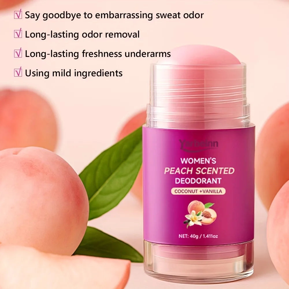 peach Deodorant set - 72H Freshness, Aluminum-Free, Sweet Scent for Women, School Safe for Sensitive Refreshing and non-greasy