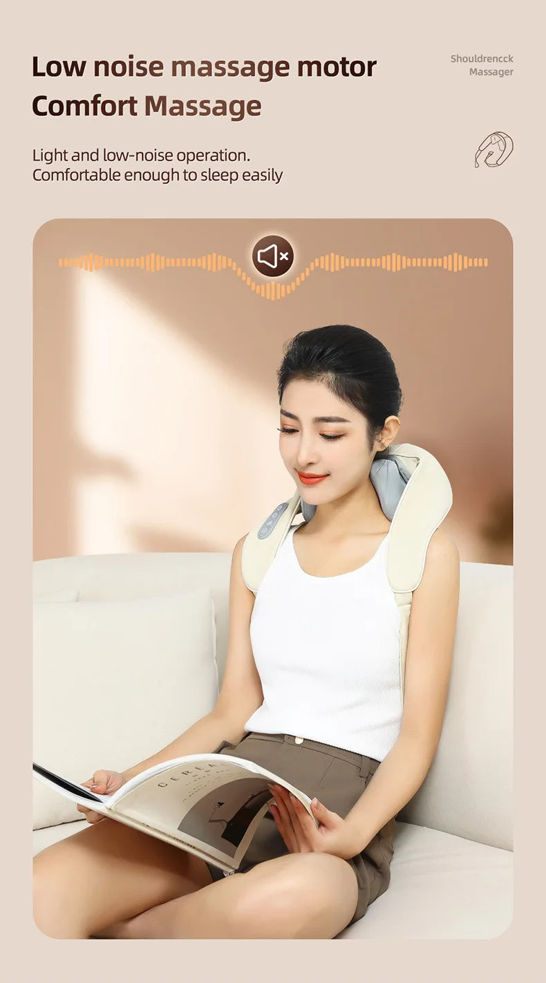 Neck Massager, Cordless Shiatsu Shoulder Back Massager with Soothing Heat, Electric Deep Tissue, for Neck,Waist, Traps, Back