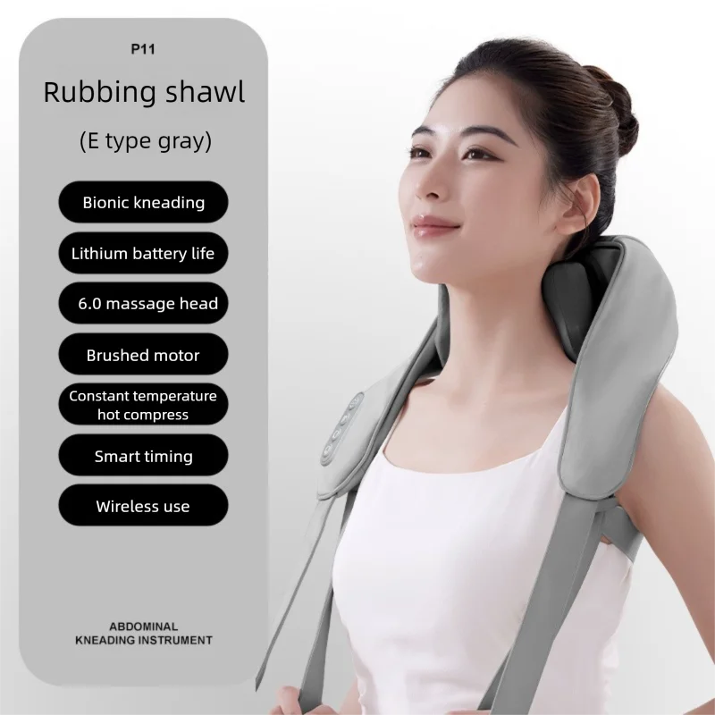 Neck shoulder Massager Deep Tissue shiatsu Back Massagers with Heatfor Pain Relief Electric Kneading Squeeze Muscles Massage