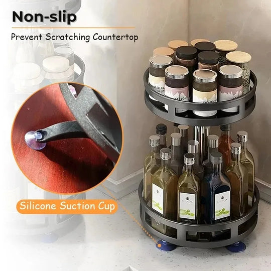 360° Rotating Spice Tray Kitchen Organizer