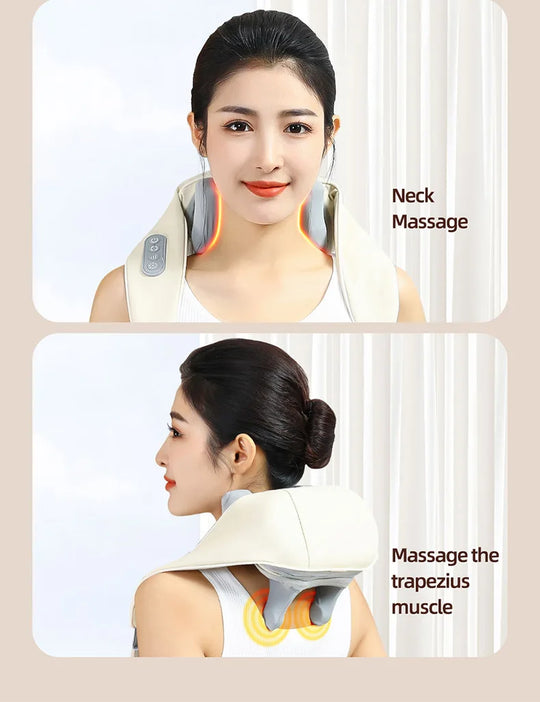 Neck Massager, Cordless Shiatsu Shoulder Back Massager with Soothing Heat, Electric Deep Tissue, for Neck,Waist, Traps, Back