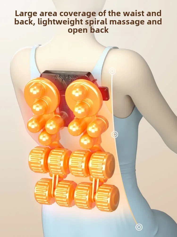 JAIYORL Shiatsu Neck Massage Pillow Electric Cushion Back Massager Deep with Heat Tissue Kneading for Shoulder Relax Muscles