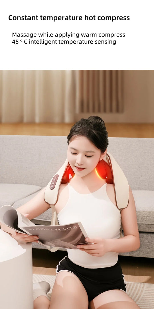 Neck shoulder Massager Deep Tissue shiatsu Back Massagers with Heatfor Pain Relief Electric Kneading Squeeze Muscles Massage
