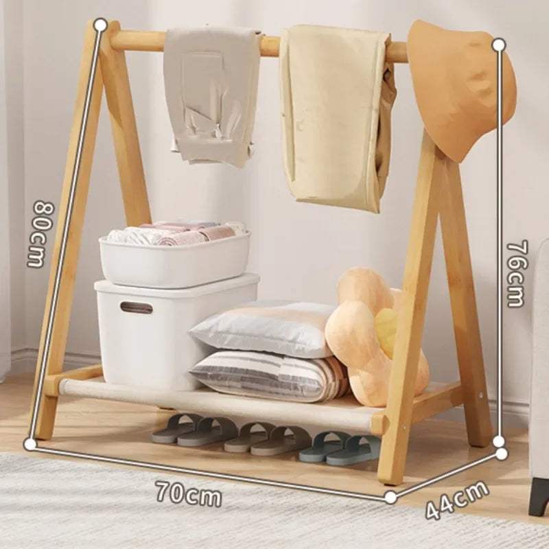 Floor Folding Clothes Hanger Bathroom Hanger Towel Rack Home Multifunction Practical Simple Moistureproof Coat Storage Shelves