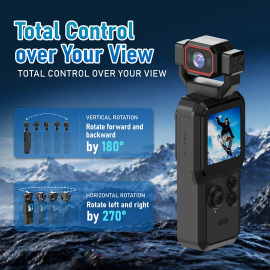 1080P Mini Portable Camera Rotatable Lens Handheld Vlog Recorder Compact Travel Video Camera 180° Adjustable Angle