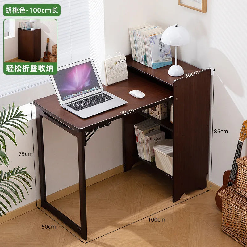 Folding Desk Computer Table Office Desk Student Home Small Desktop Solid Wood Bedroom Bedside Writing Workstation