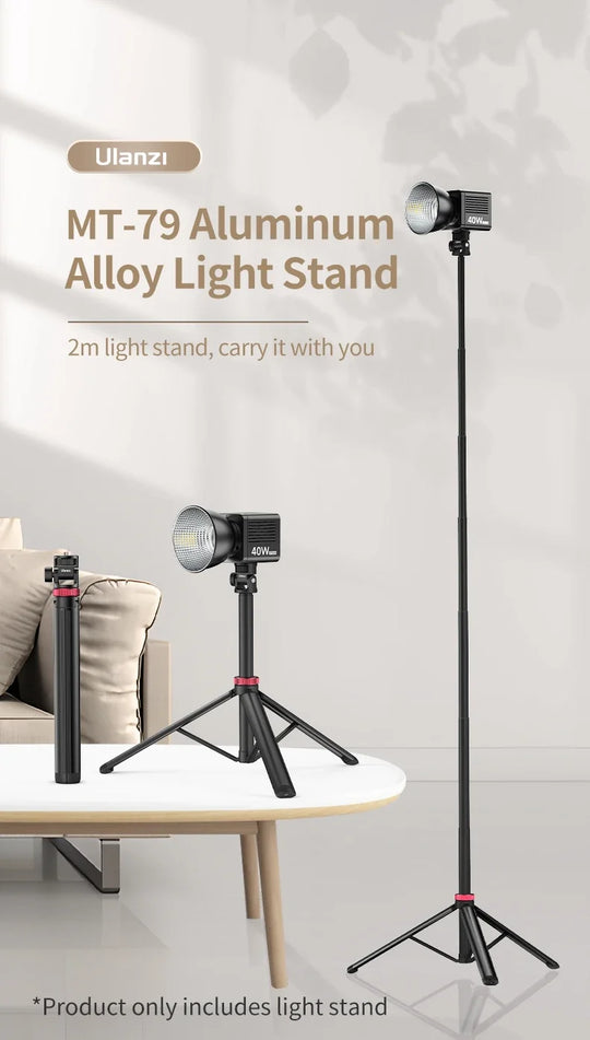 Ulanzi MT-79 2M Portable Universal Tripod Aluminum Alloy Lamp Holder Support LT028 Fill Light Lightweight Camera Action Camera