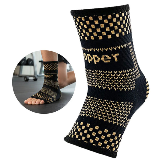 1pcs Copper Ankle Brace Infused Compression Sleeve Support Ankle Achilles Tendon Pain Relief Plantar Fasciitis Sprained Unisex