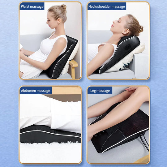 Jinkairui Electric Shiatsu Head Neck Cervical Ttraction Body Massager Car Back Pillow with Heating Vibrating Massage Device - Jscomfortzstore