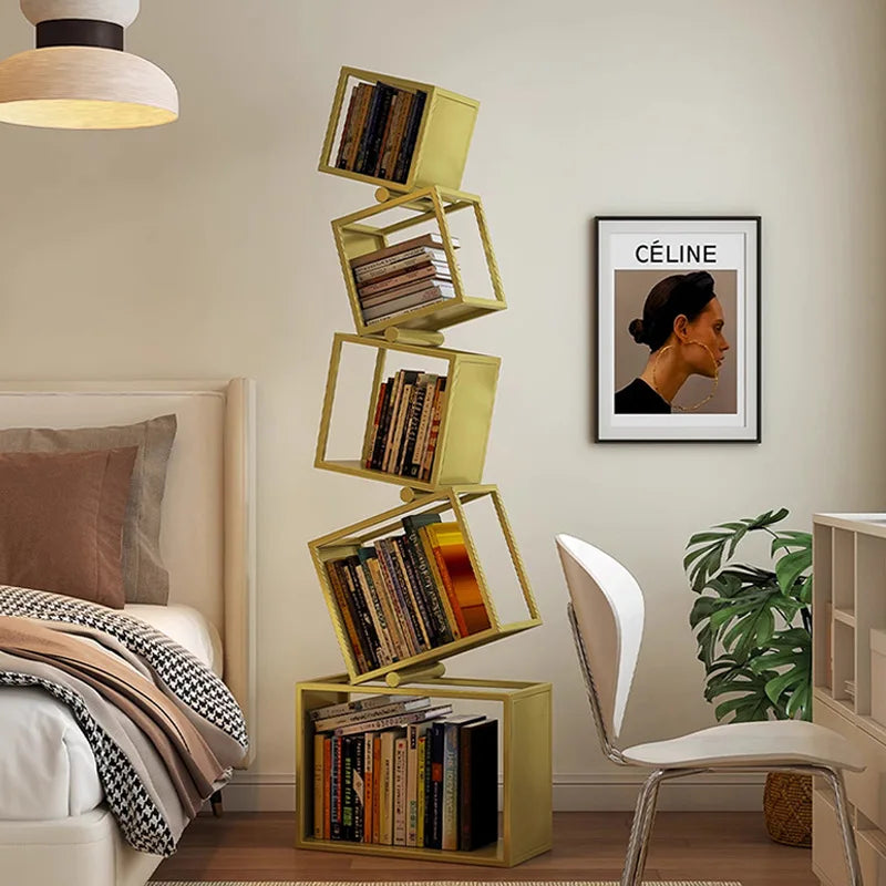5-Layer Foldable Grid Bookshelf