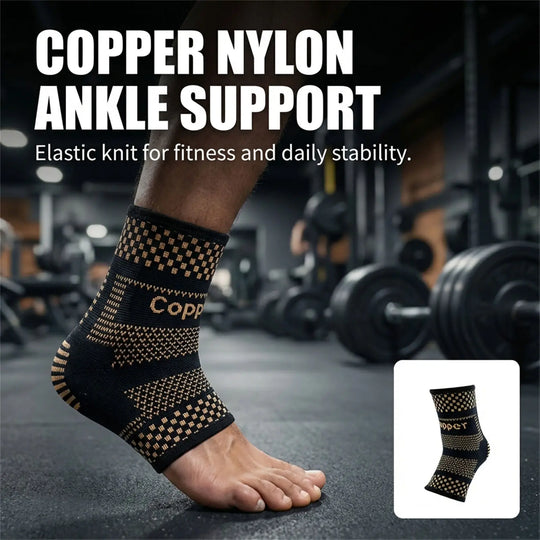 1pcs Copper Ankle Brace Infused Compression Sleeve Support Ankle Achilles Tendon Pain Relief Plantar Fasciitis Sprained Unisex