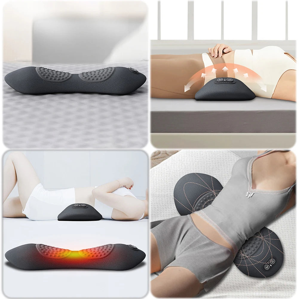 3-in-1 Back Massager with Relief Bed Sleeping Shiatsu Deep Tissue Portable Shoulder Lower Back Pain Relief Waist Massager Pillow