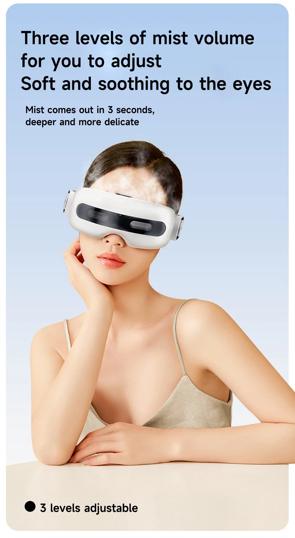 Eye Massager with Heat Smart Airbag Vibration Visible Eye Massage Hot Compress Bluetooth Music Eye Moistening Massager Device