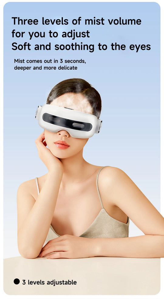 Eye Massager with Heat Smart Airbag Vibration Visible Eye Massage Hot Compress Bluetooth Music Eye Moistening Massager Device