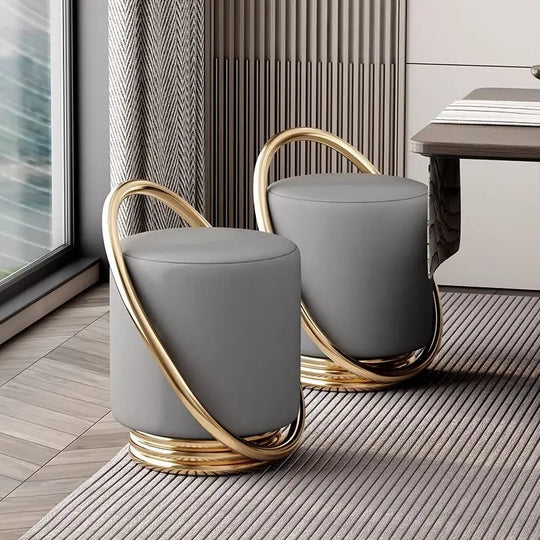 Dressing Table, Stool, Home Living Room Coffee Table, Simple Bedroom Makeup Sofa, Nordic Modern Light Luxury Round Dressing