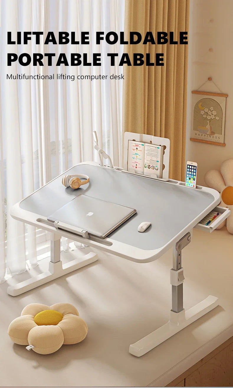 Laptop Desk Foldable Bed Table Adjustable Computer Desk Office Desk Children's Study Desk Bedroom Living Room Desk Adjustable
