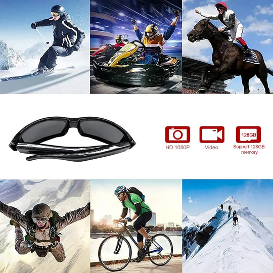 Portable 1080P HD Mini Glasses Camera Video Recorder Wearable Sunglasses Camera Outdoor Sports DV DVR Surveillance Camcorder
