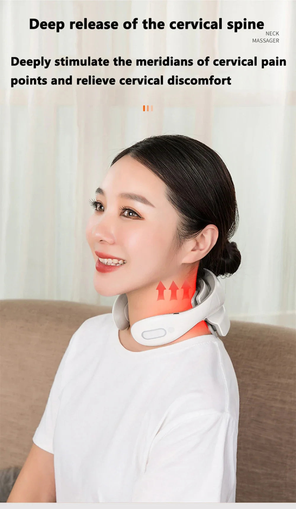 Shoulder Neck Massage Smart Back And Neck Massager Cervical Vertebra Health Care Vibrator Heating Relieve Pain Muscle