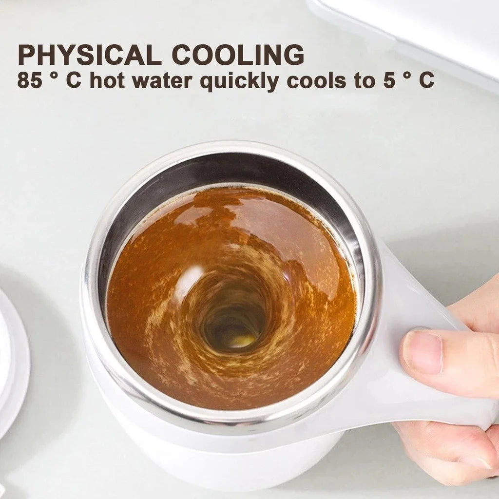 Automatic Mixing Cup 380ml Portable Rechargeable Electric Stirring Stainless Steel Magnetic Rotating Blender Stirring Cup