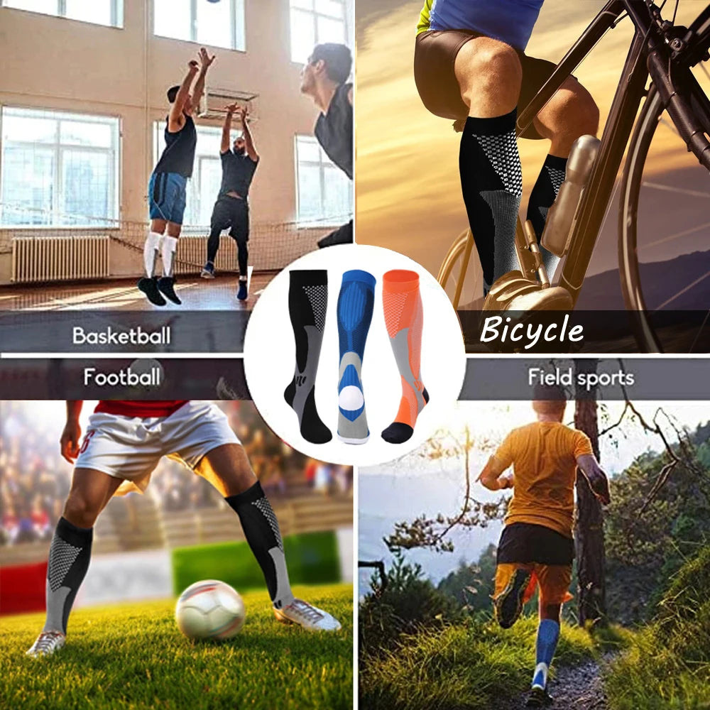 Compression Socks Travelers Socks Football Soccer Thigh Long Tube Unisex Outdoor Sports Nurses Stockings For Men Women