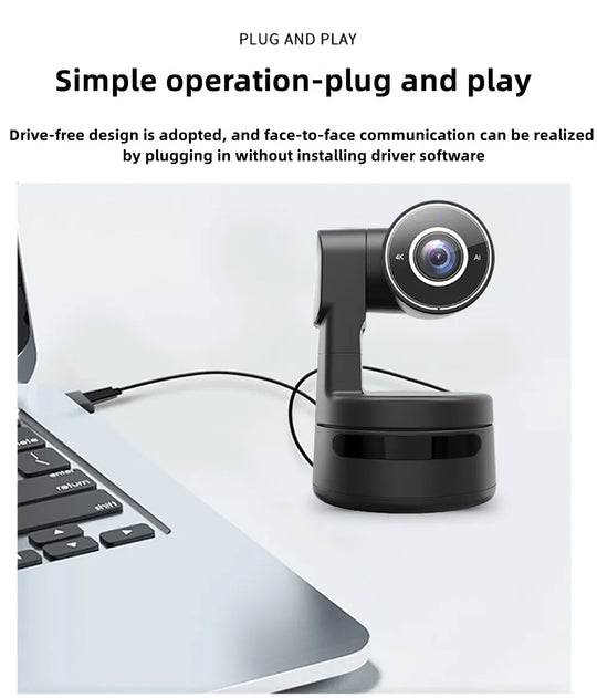 4K PTZ Webcam with AI Framing