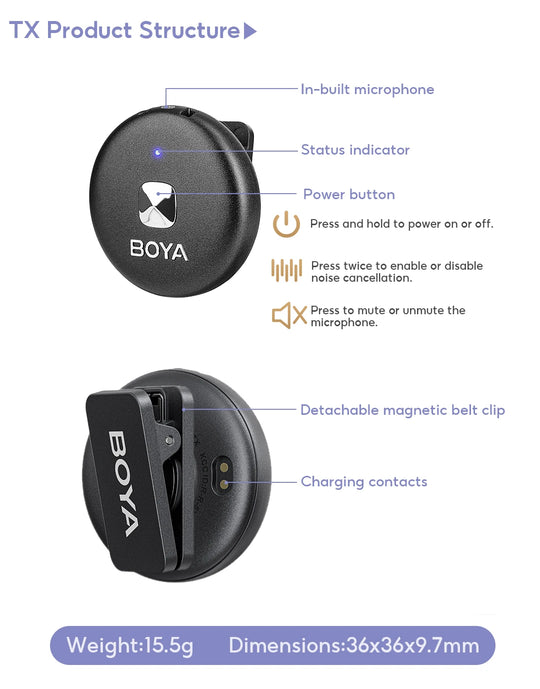 BOYA Omic D/U Wireless Lavalier Lapel Microphone
