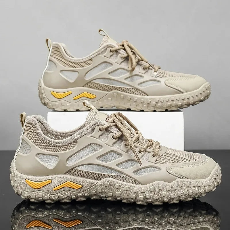 Men's Casual Sneakers Breathable New Versatile Mesh Casual Shoes Summer Anti Slip Wear-resistant Hiking Shoes Outdoor Walking