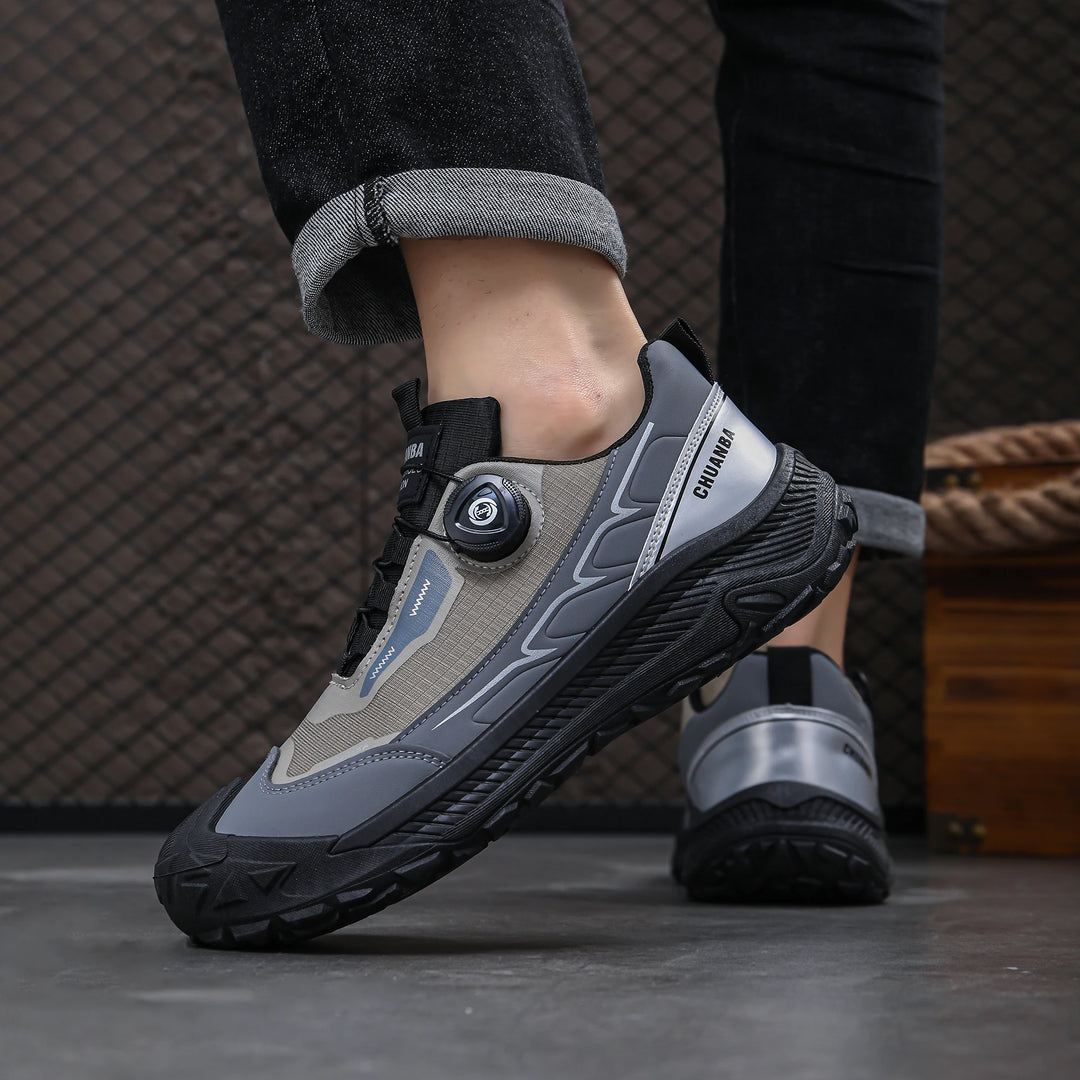 Men's low top hiking shoes, outdoor sports shoes, breathable, anti slip, wear-resistant, rotating buckle hiking shoes