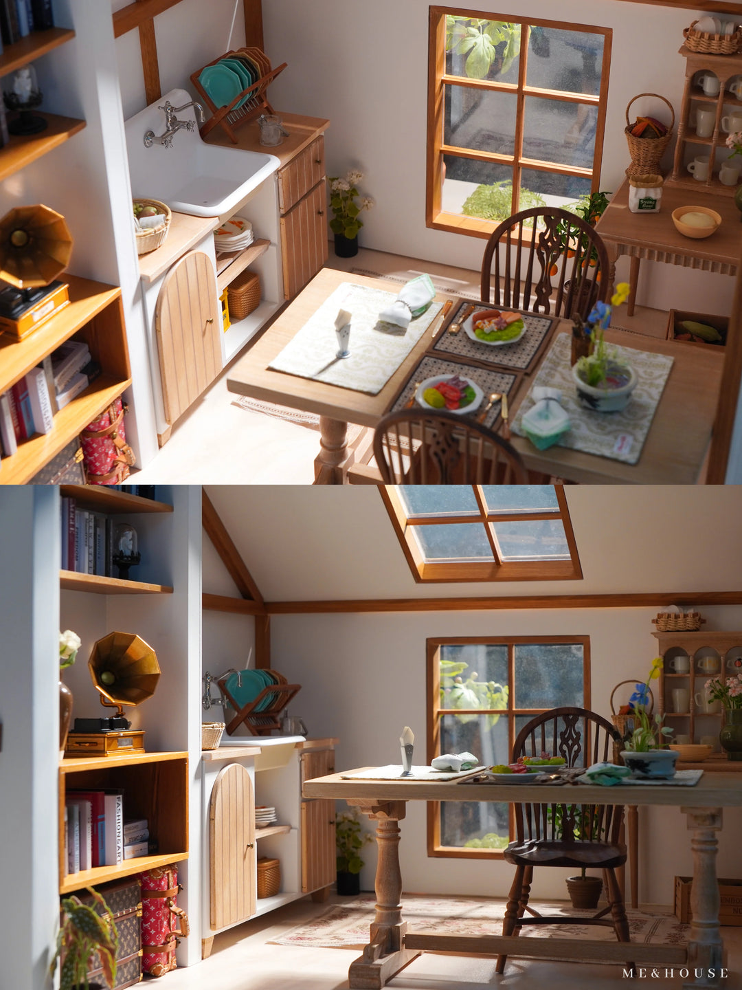 1/6 doll house model furniture accessories mini model Free combination retro table legs desktop