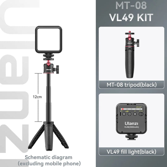 White Foldable Tripod & Monopod Mount for DSLR, Android, iPhone, Smartphone (1/4'' Thread)