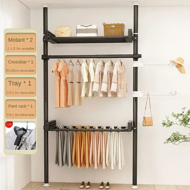 Dressing Rooms Hanger Floor Clothes Racks Clothing Shoe Floor Bedroom Garment Rack Rail Free Standing Percheros Furniture
