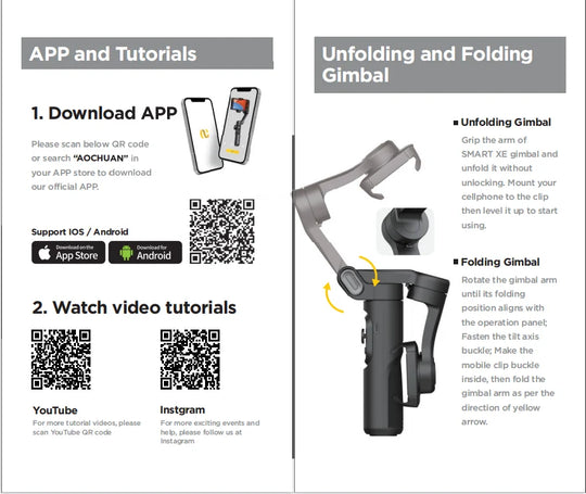 AOCHUAN 3-Axis Handheld Gimbal Stabilizer for Smartphones