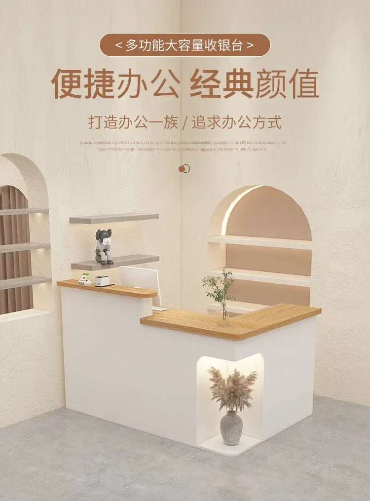 Bar Modern Reception Desk Tall Cabinet Lights Office Table Reception Desk Commercial Cashier Mostrador Garden Furniture Sets