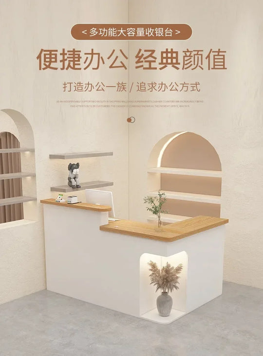 Bar Modern Reception Desk Tall Cabinet Lights Office Table Reception Desk Commercial Cashier Mostrador Garden Furniture Sets