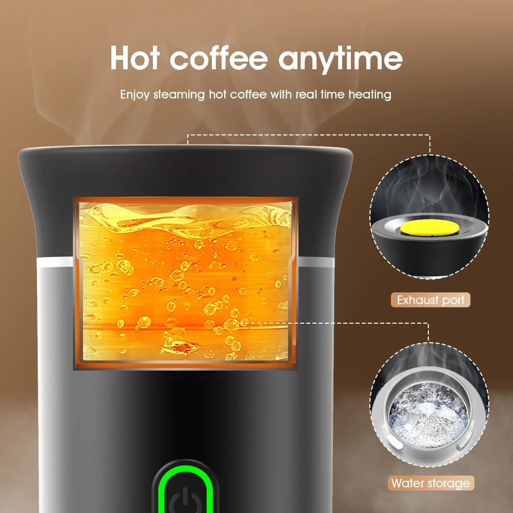 New Portable 3-in-1 Wireless Espresso Coffee Maker - Ideal for Travel, Car, Home & Camping | Capsule & Powder Compatible