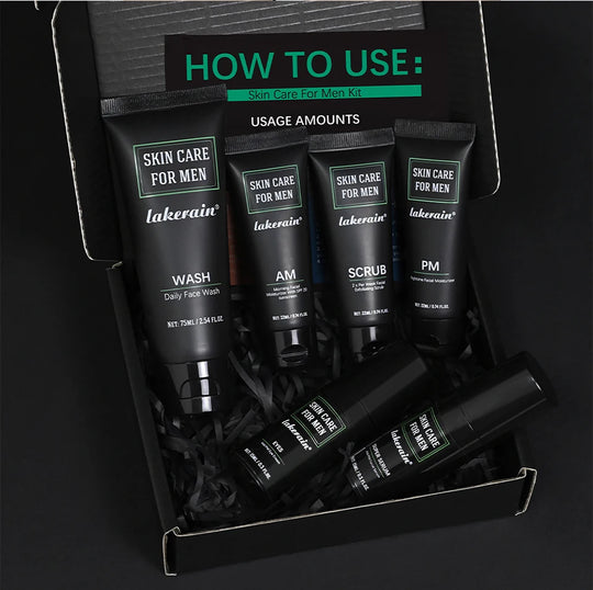 Skin Care Set for Men Essential Routine Daily Face Wash Facial Scrub Moisturizer SPF Night Cream Hydrated Skin Gifts For Men Ski