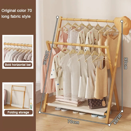 Floor Folding Clothes Hanger Bathroom Hanger Towel Rack Home Multifunction Practical Simple Moistureproof Coat Storage Shelves