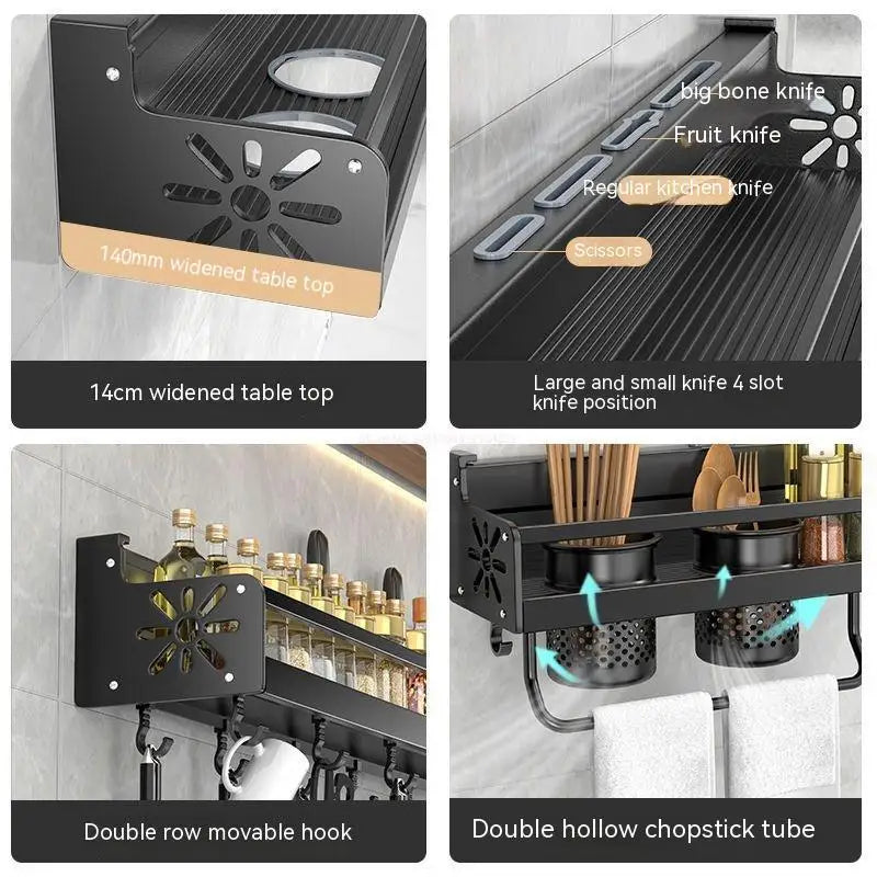 50/40cm Double-Layer Wall-Mounted Kitchen Shelf