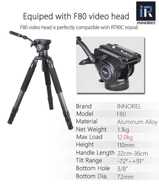 INNOREL RT90C Professional Heavy Duty Camera Tripod